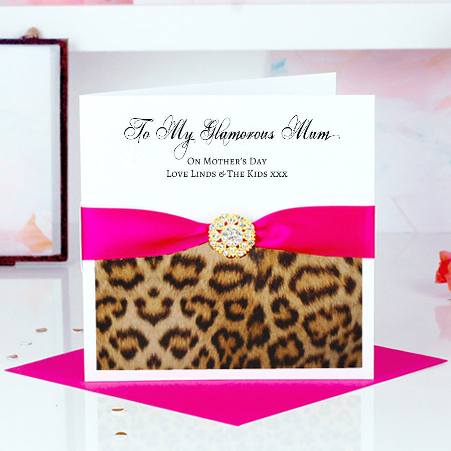 Leopard print mothers day card