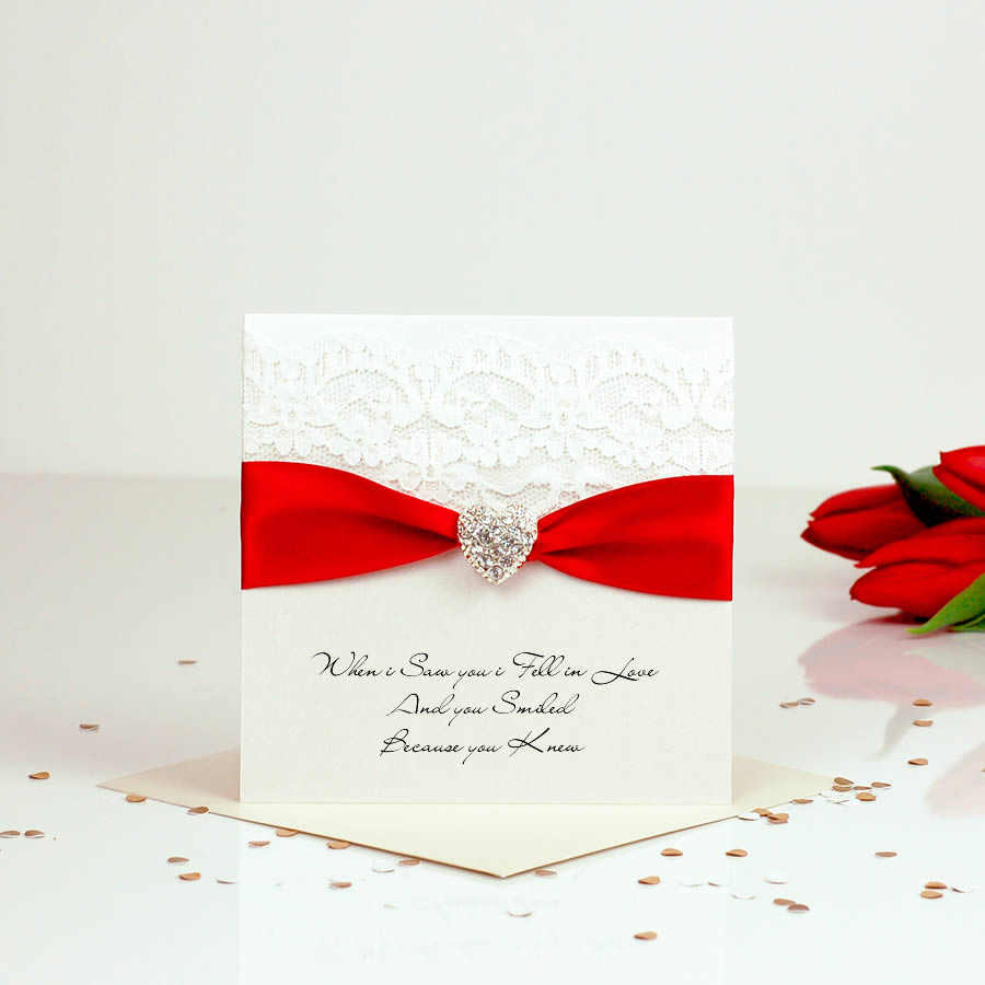 Handmade Beautiful cards For My Wife On Your Birthday with sparkly heart detail | The Luxe Co