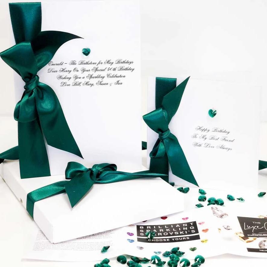 Emerald birthstone birthday card | The Luxe Co