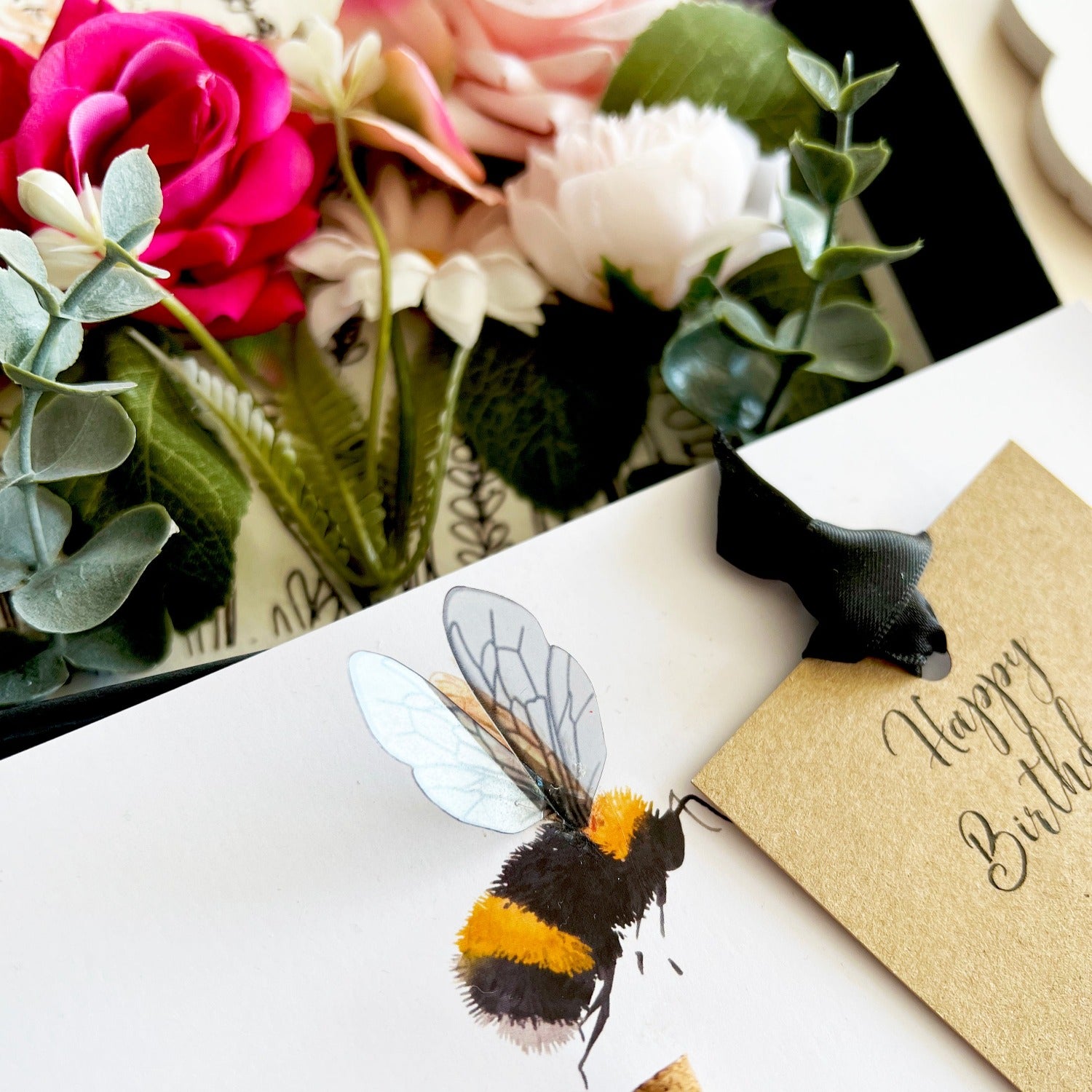 Luxury bee themed cards with 3d dainty wings | The Worlds most luxury gifts and cards from The Luxe Co