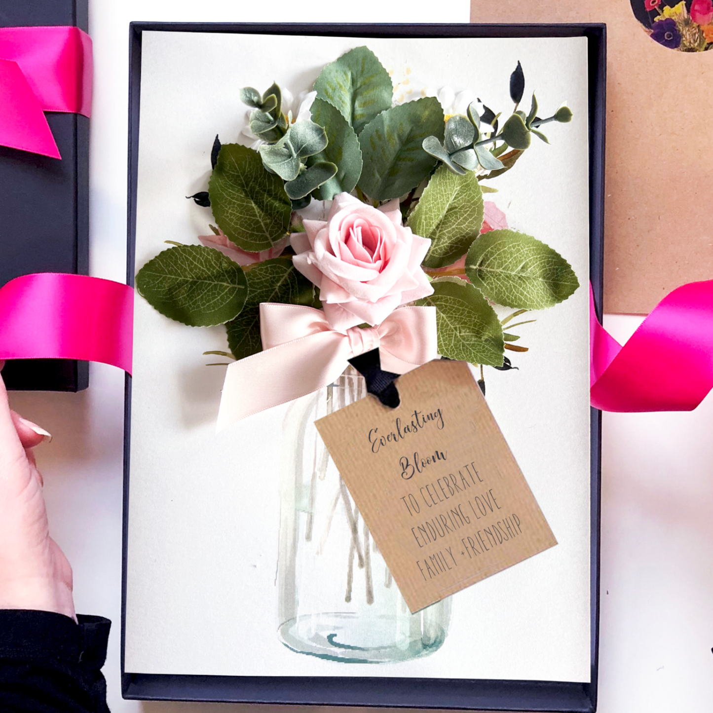 Bloom Handmade scented rose Personalised engagement card