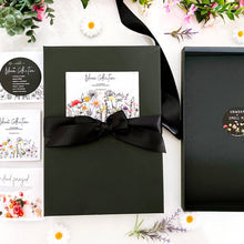 Luxuy cards come gift boxed and tied with ribbon for luxury opening experience | The Luxe Co