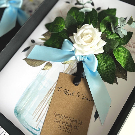 Blue Wedding Card for son and bride | The Luxe Co luxury card makers