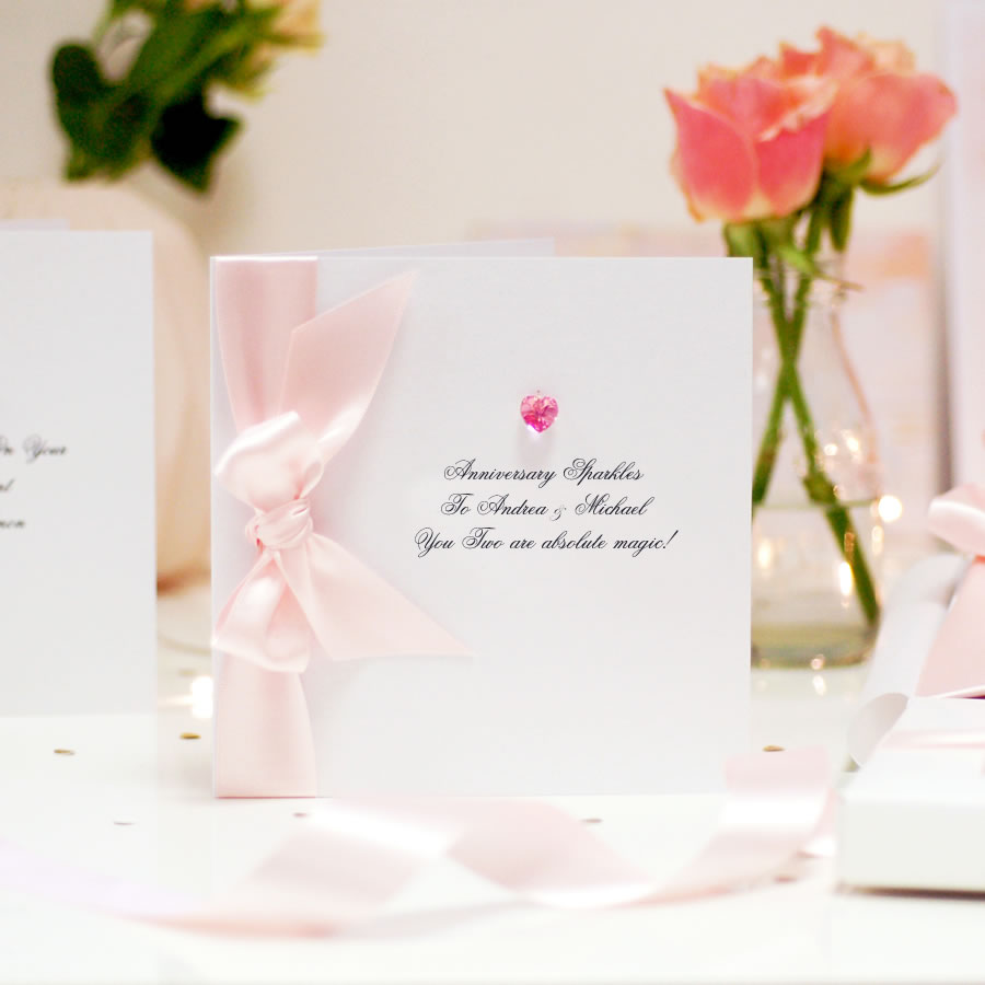Swarovski Crystal Boxed Wedding Anniversary Card - theluxeco.co.uk