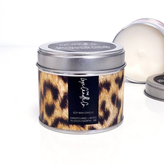 Leopard print candle | Soy wax | Luxury Gifts from The Luxe Co