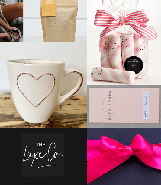 Premium Chocolate Lovers Gift Set (Hot Chocolate . Bar . Marshmallows + Mug)