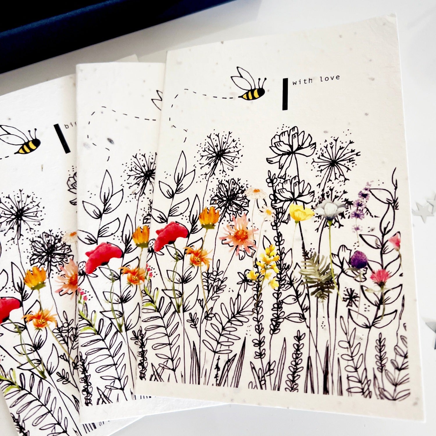 Eco friendly cards with plantable paper in wildflower seed mix | The Luxe Co