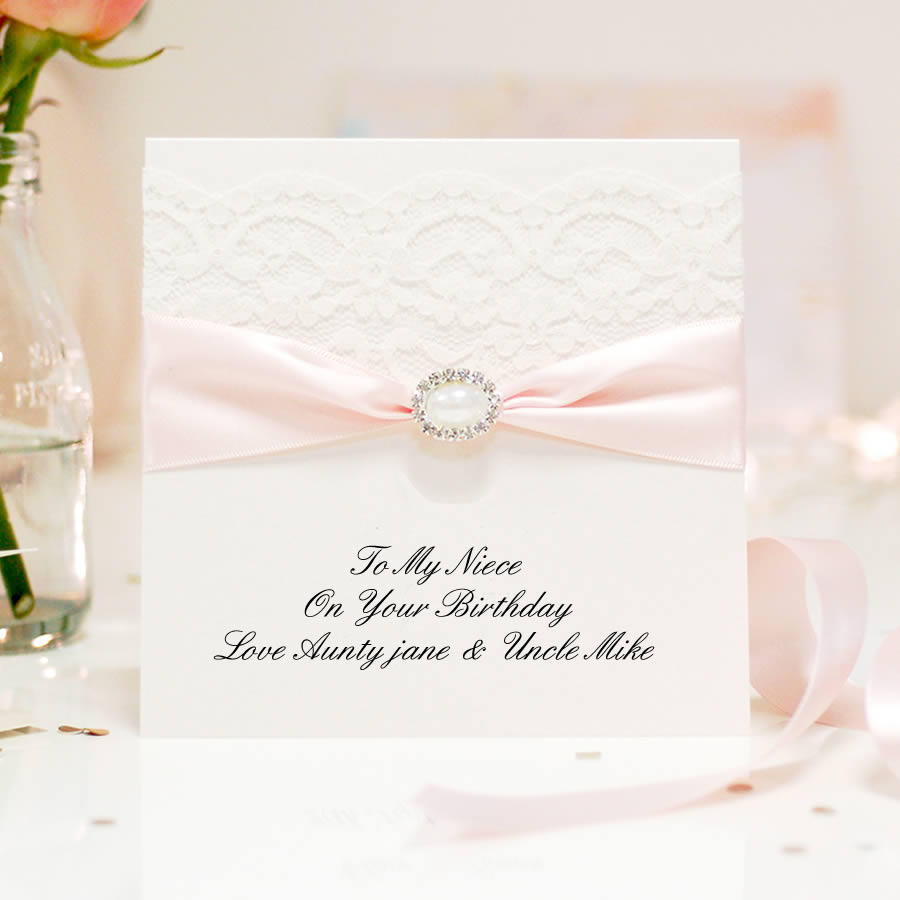Elegant Birthday card pearl - theluxeco.co.uk