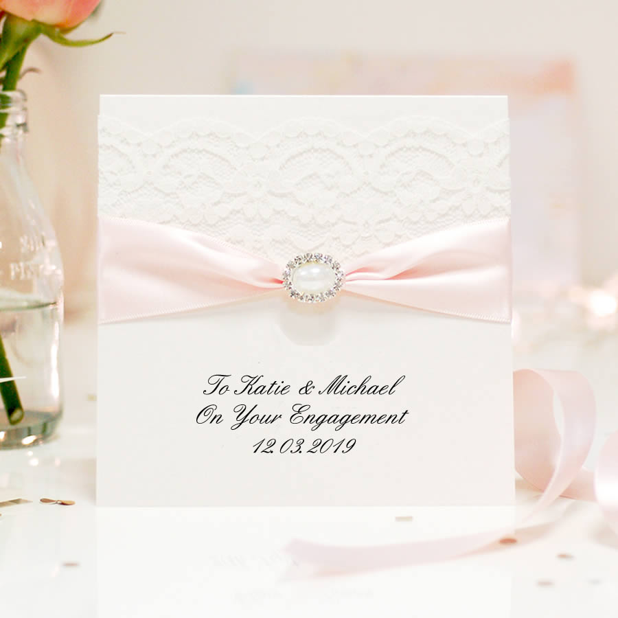 Elegant Engagement card pearl - theluxeco.co.uk