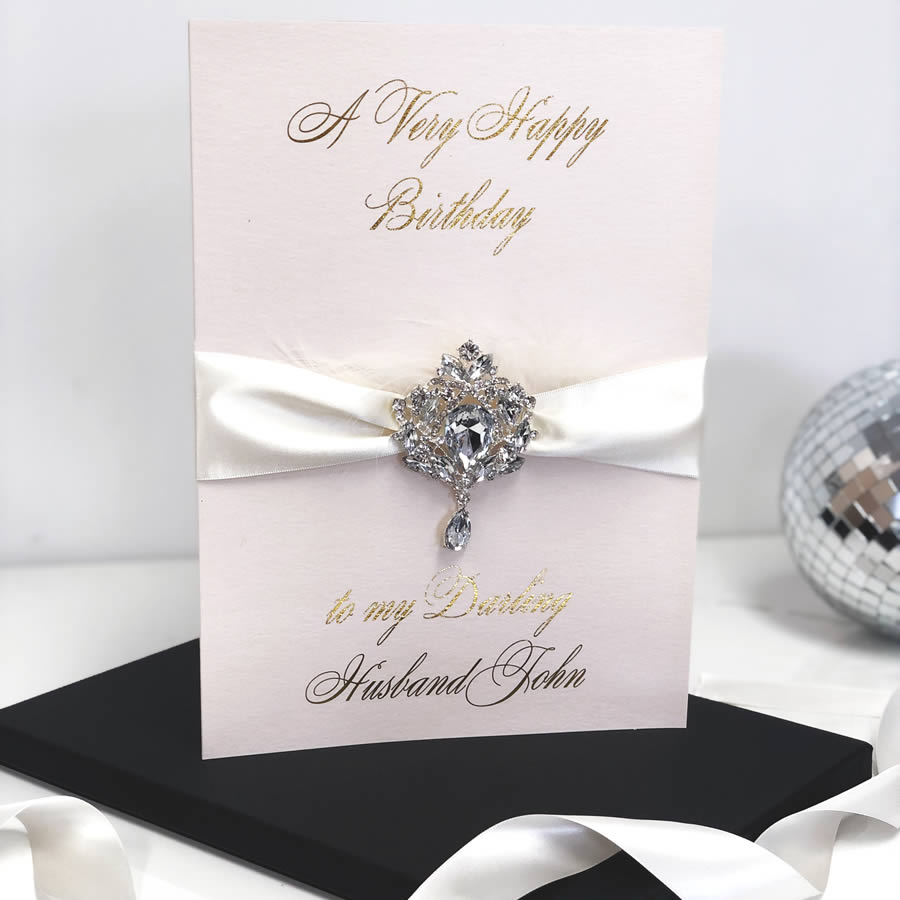 Exquisite over the top Blush bling birthday cards | The Luxe Co