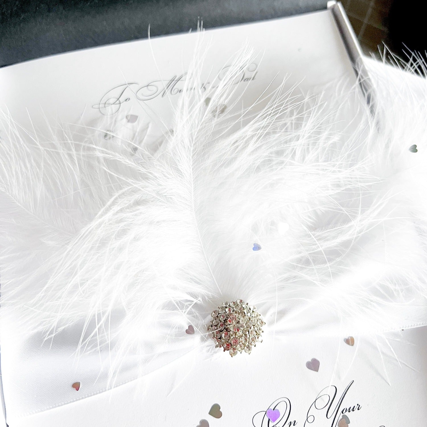 Personalised feather cards for birthday wedding anniversary | The Luxe Co