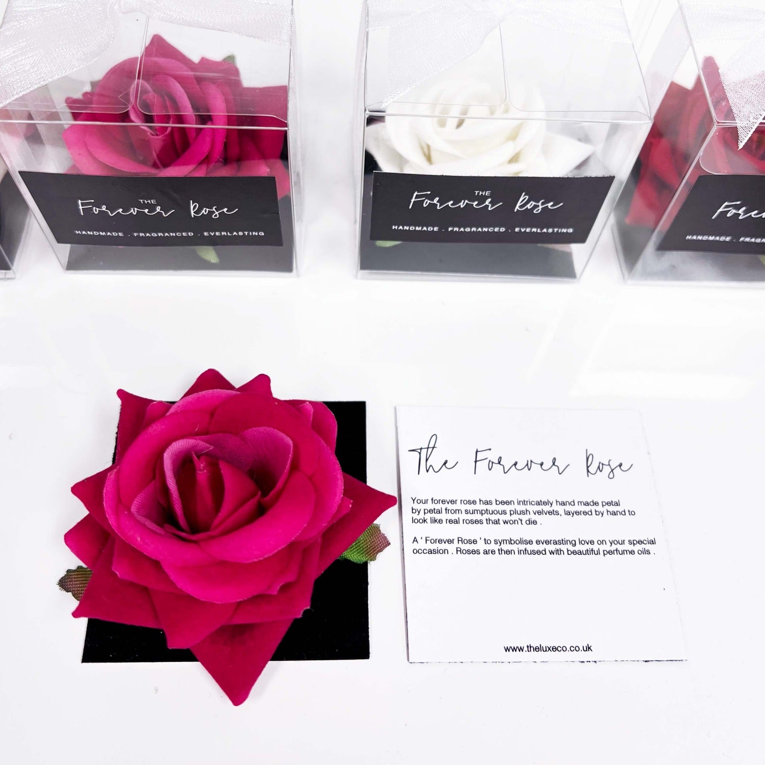 Gift boxed forever rose - a velvet rose in a gift box fragranced with rose oils 