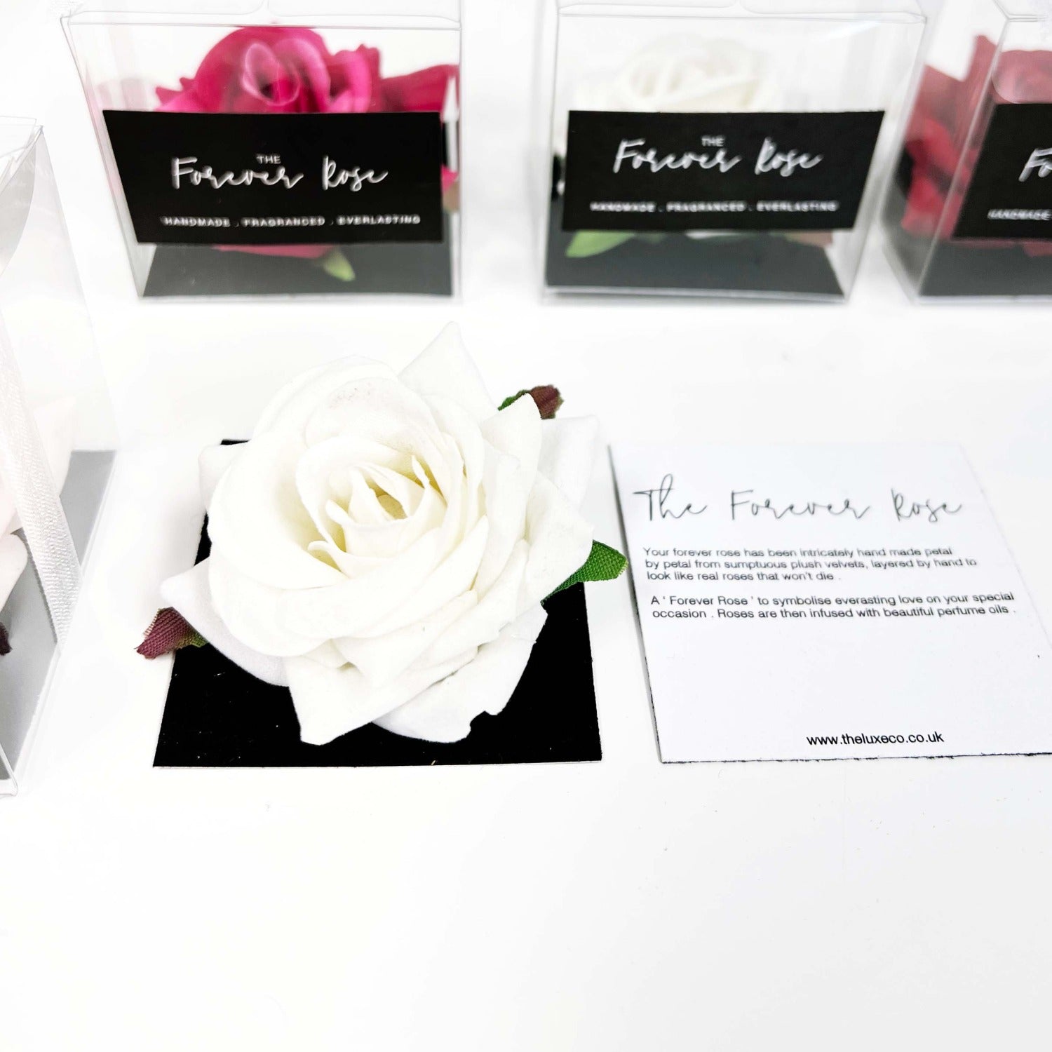 Ivory wedding rose gift boxed - handmade in ivory velvet scented with rose oil. A rose that won't die