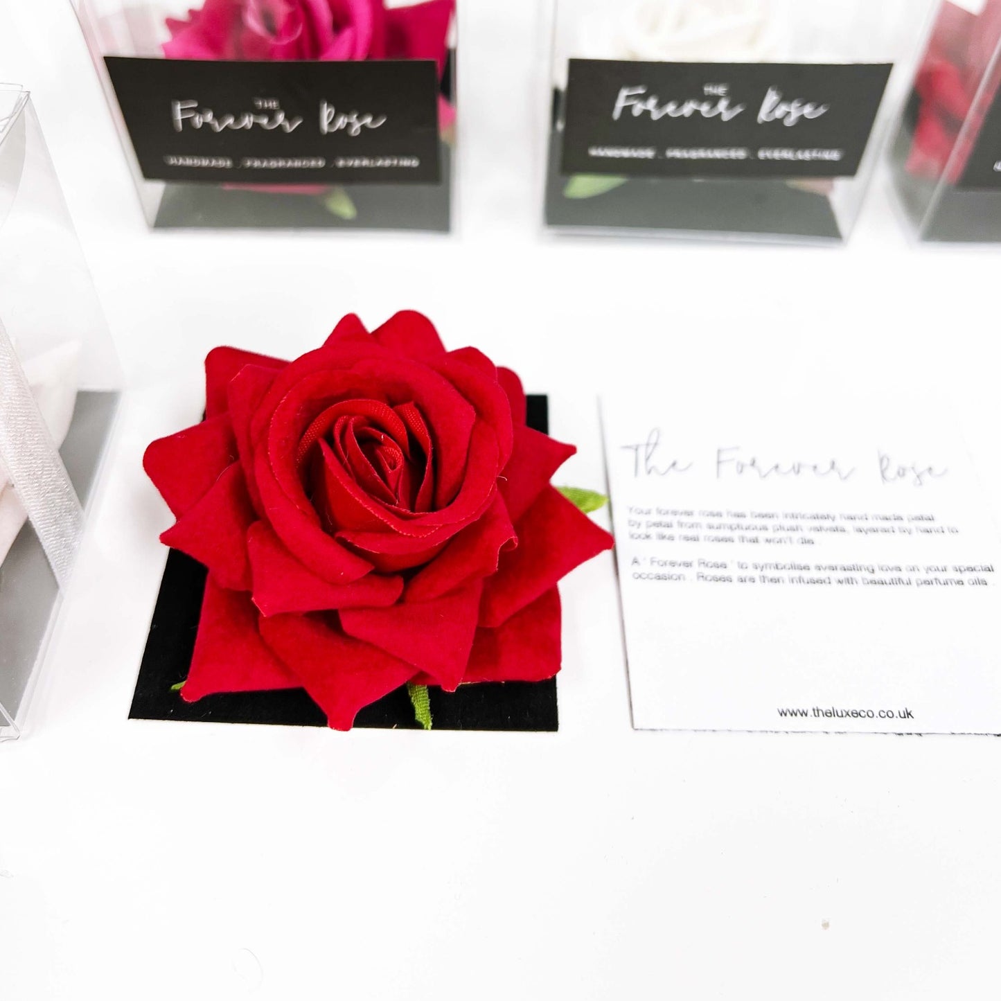 Red Rose Gift For her - scented everlasting handmade roses to symbolise everlasting love and beauty