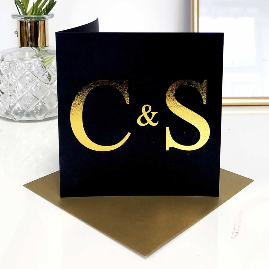 Gold Foil Names Anniversary Card | The Luxe Co