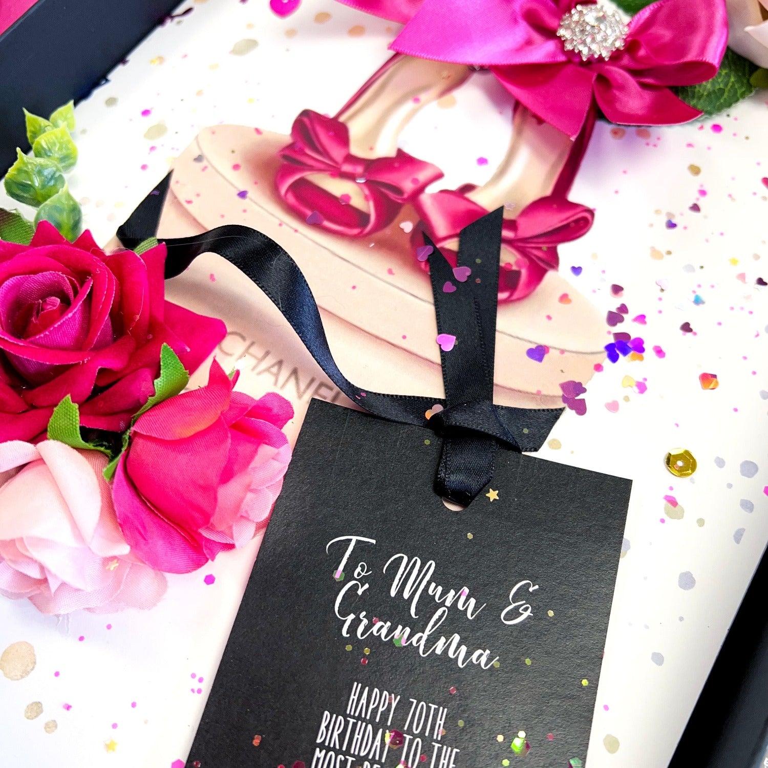 Luxury 70th birthday card for female mum grandma