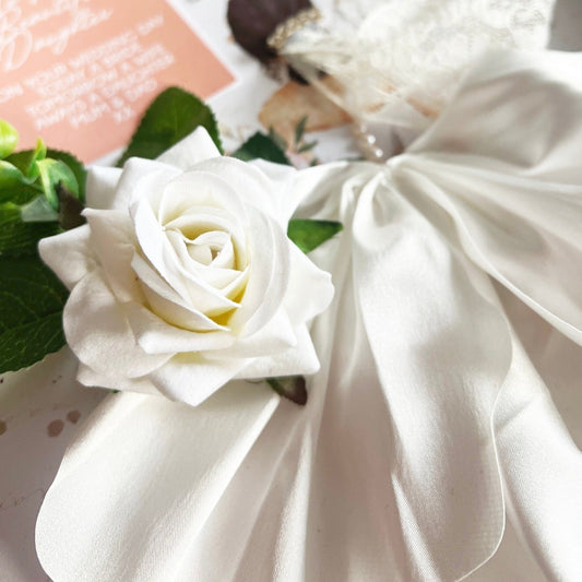 Ivory wedding rose luxury cards for weddings by The Luxe Co