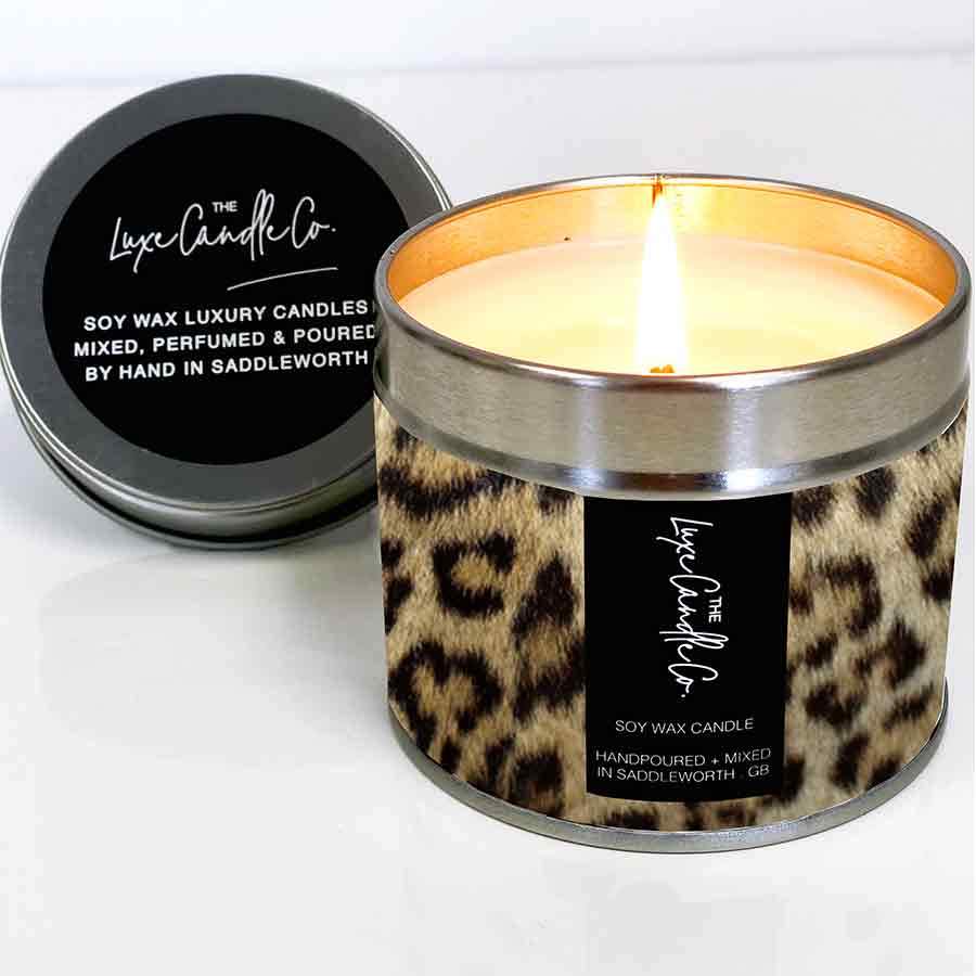 leopard print retirement candle