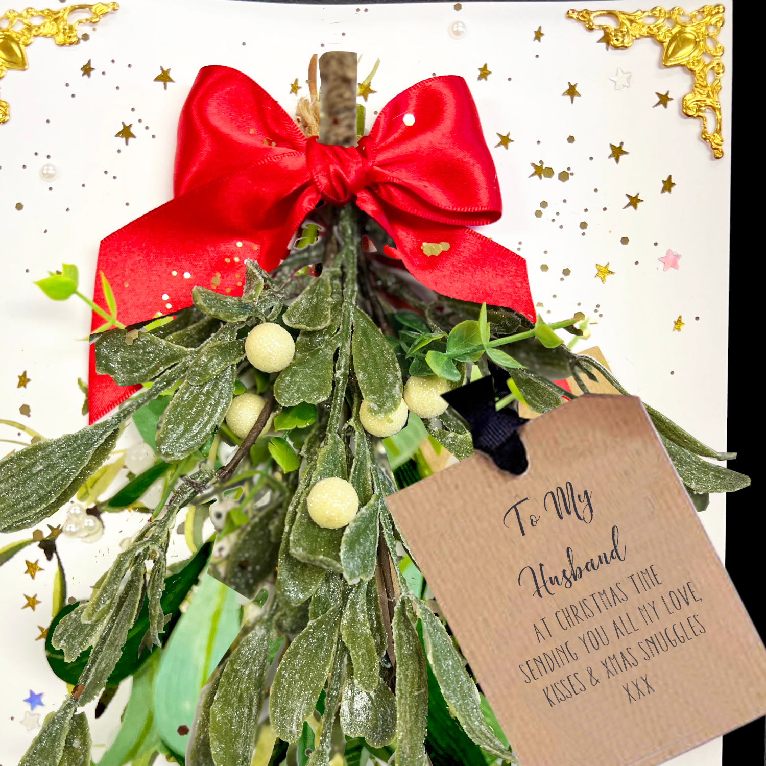 Hubby husband luxury christmas card scented mistletoe