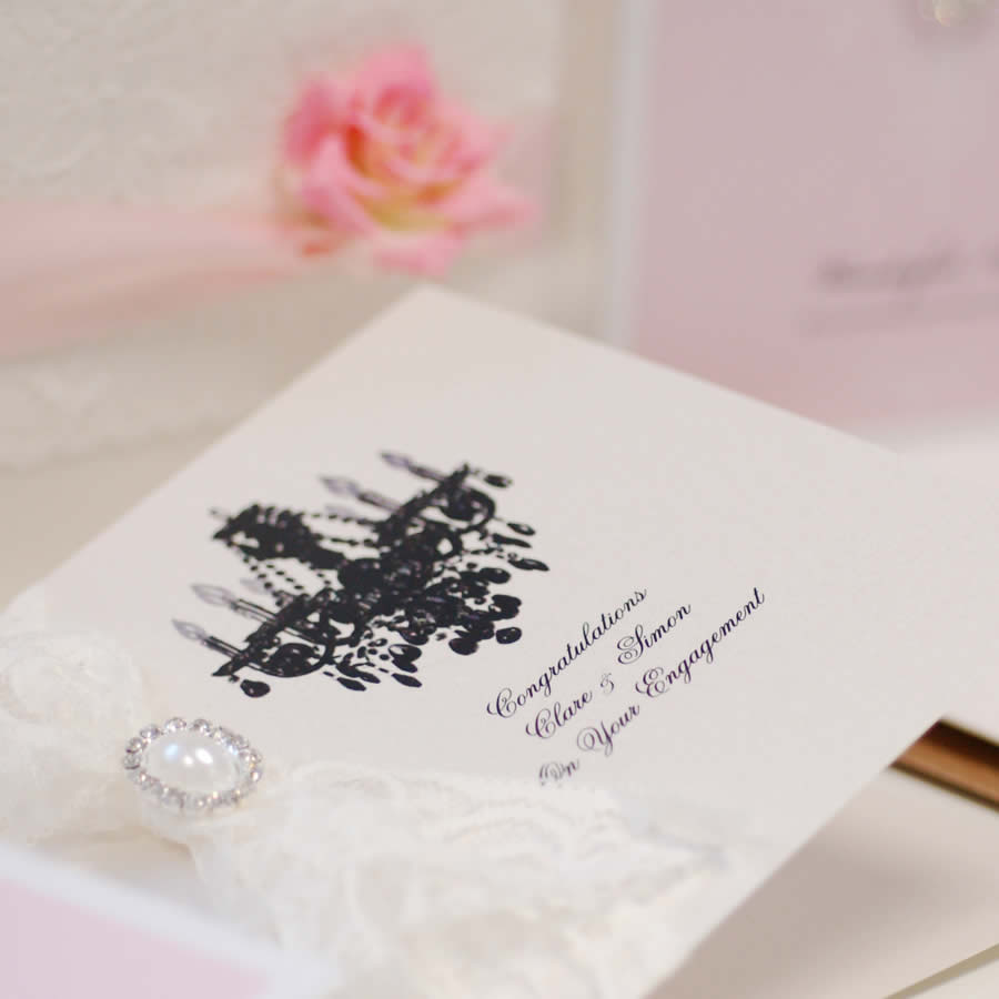 Handmade Wedding card Paris Lace - theluxeco.co.uk