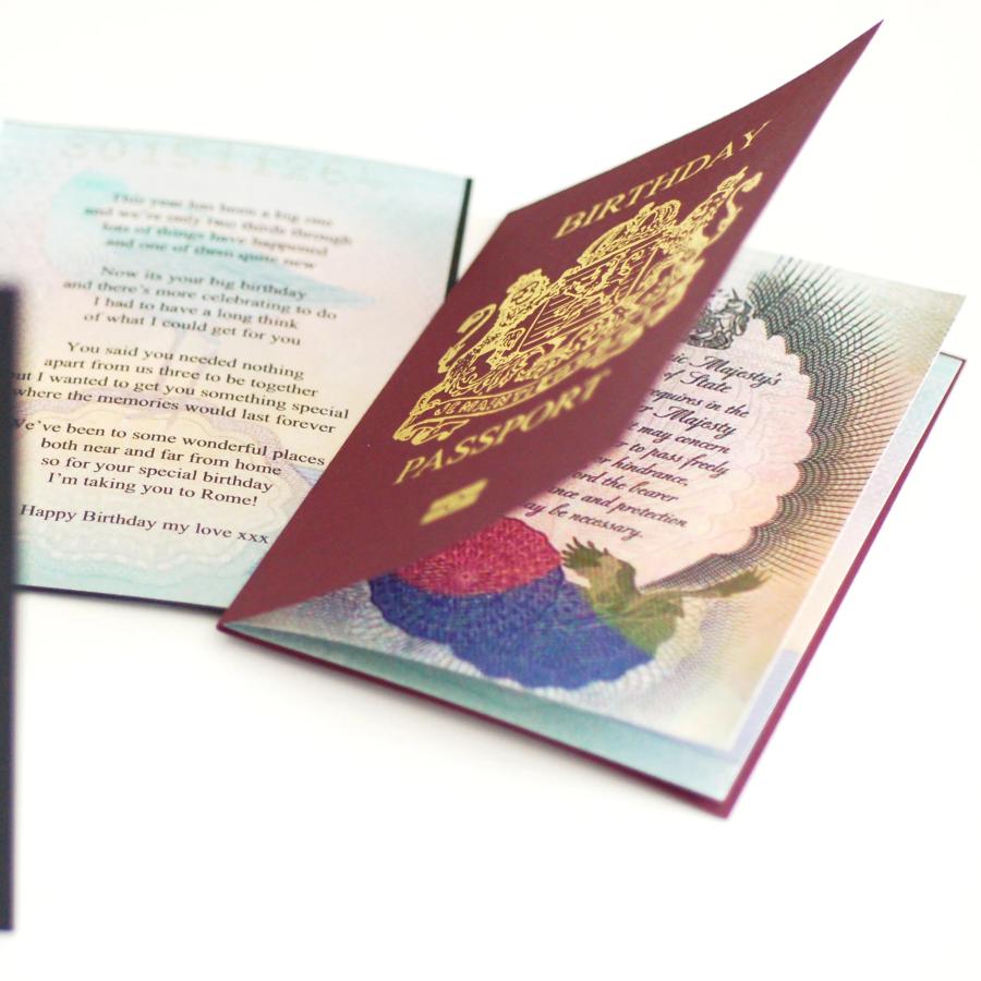Foiled Passport Card Mothers Day Surprise
