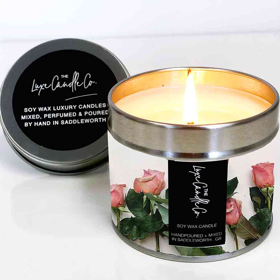 Beautiful rose scented birthday soy candles
