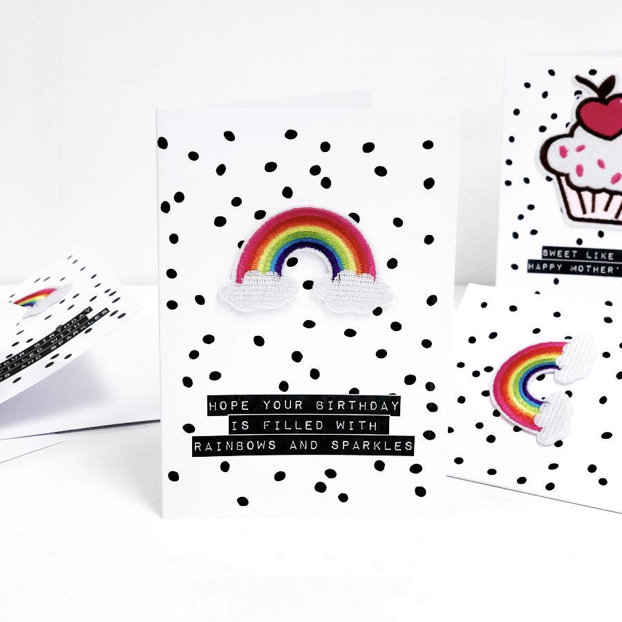 Polka dots and rainbow card for Mothers Day