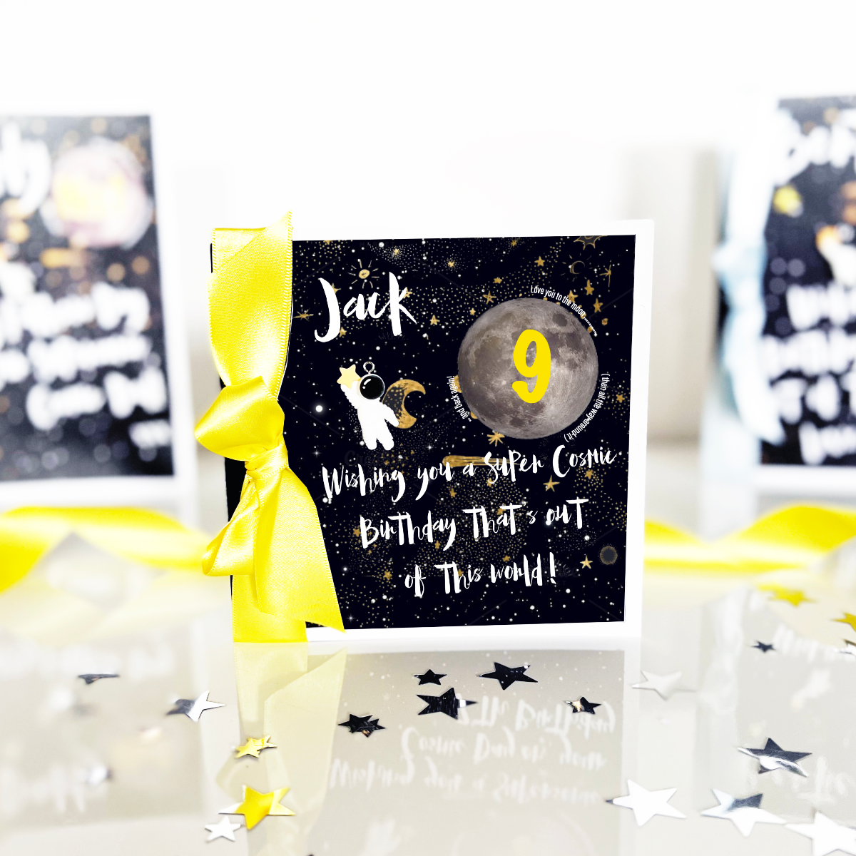 childrens 9th birthday card personalised with star theme | The Luxe Co