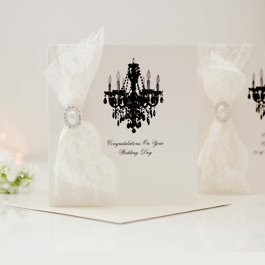 Handmade Wedding card Paris Lace - theluxeco.co.uk