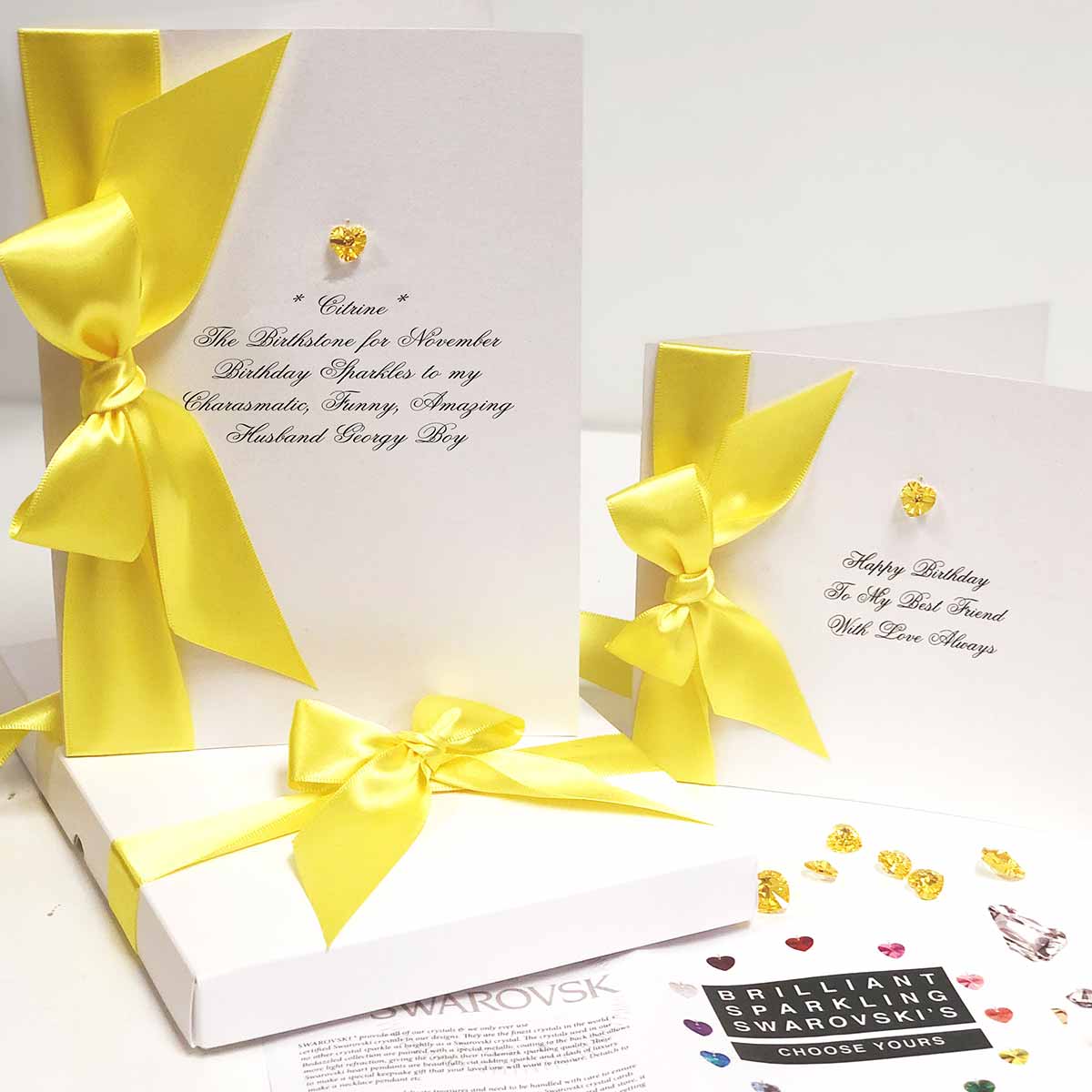 Yellow birthday card for my Husband | Citrine Birthstone | The Luxe Co